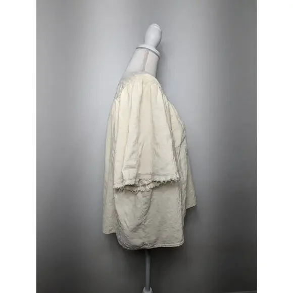 Women's ANA A New Approach Short Sleeve Top Contrast Stitching Boho Size XXL - Picture 5 of 9